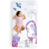 100% Cotton Fitted Crib Sheet - Pink Dinosaur