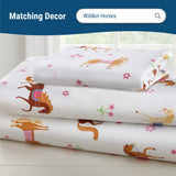 Horses 100% Cotton Percale Fitted Crib Sheet