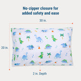 Dinosaur Land 100% Cotton Percale Pillow Cases - 2 pack