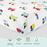 Trains, Planes & Trucks 100% Cotton Flannel Fitted Crib Sheet