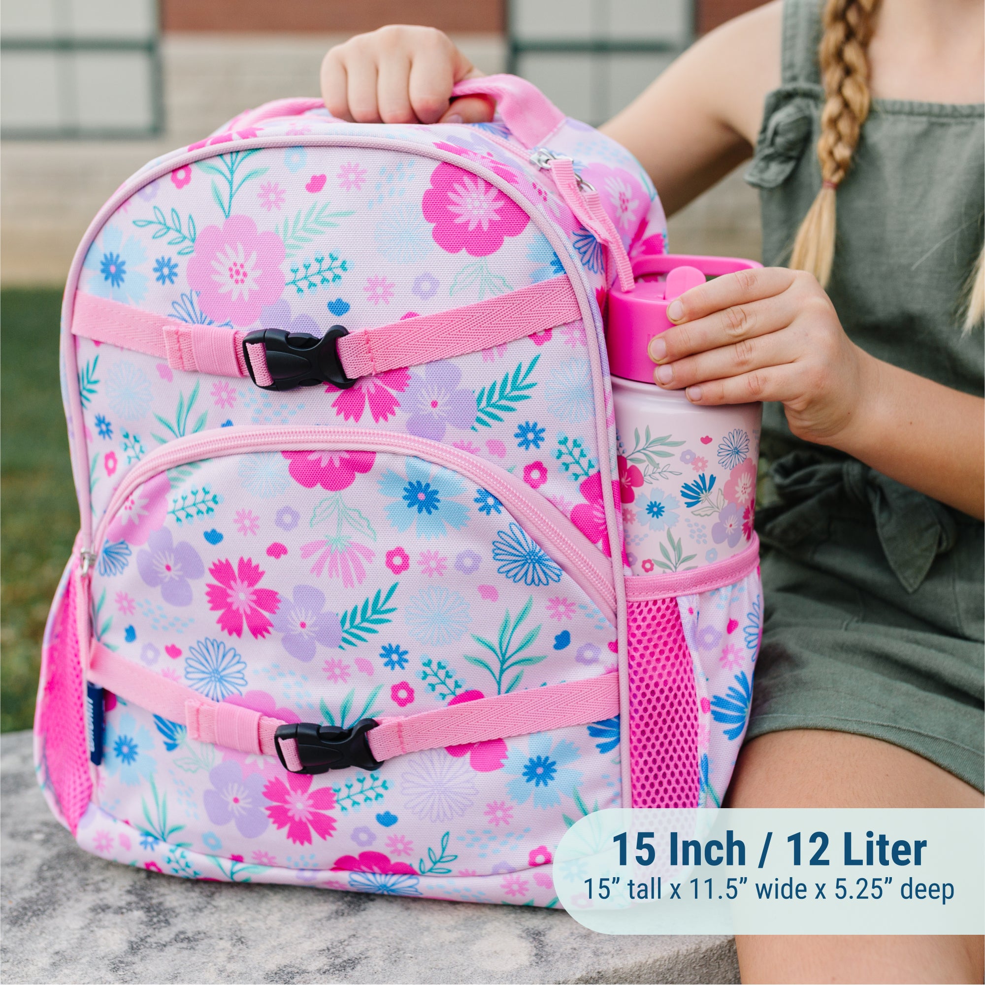 Pink Floral ECO rPET Next Gen Backpack - 15 Inch / 12L