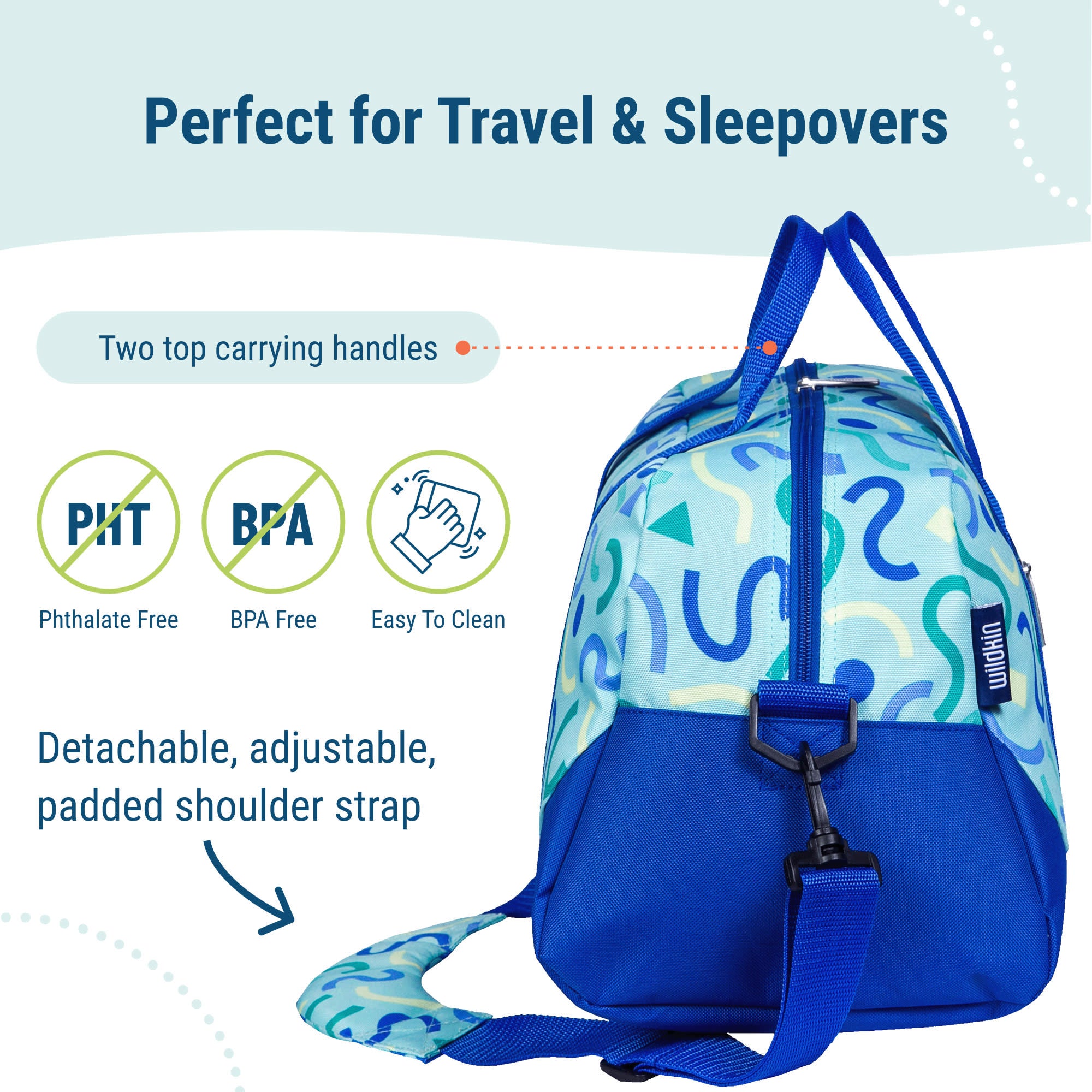 Confetti Blue Overnighter Duffel Bag