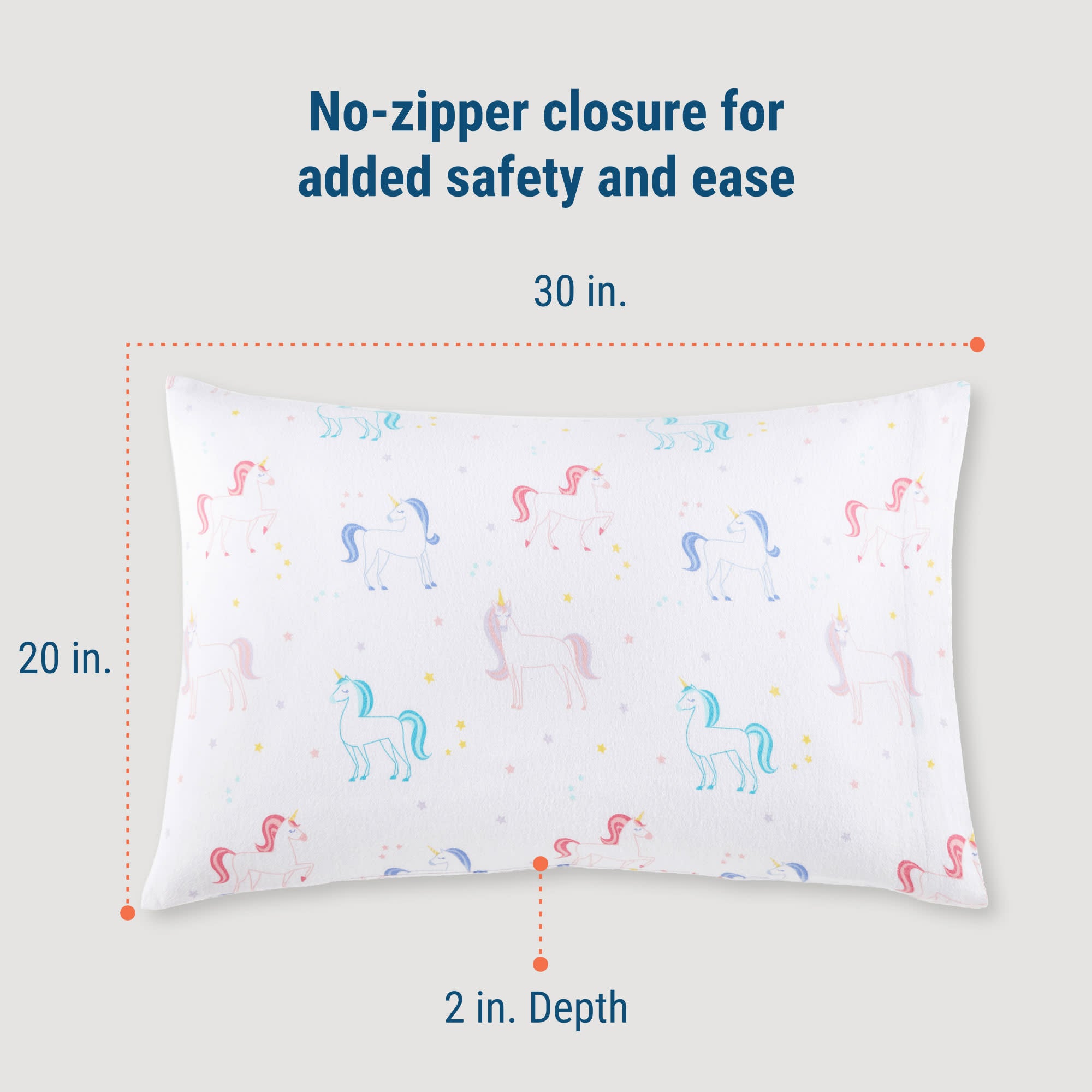 Unicorn 100% Cotton Flannel Pillow Cases - 2 pack