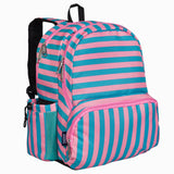 Pink Stripes 17 Inch Backpack