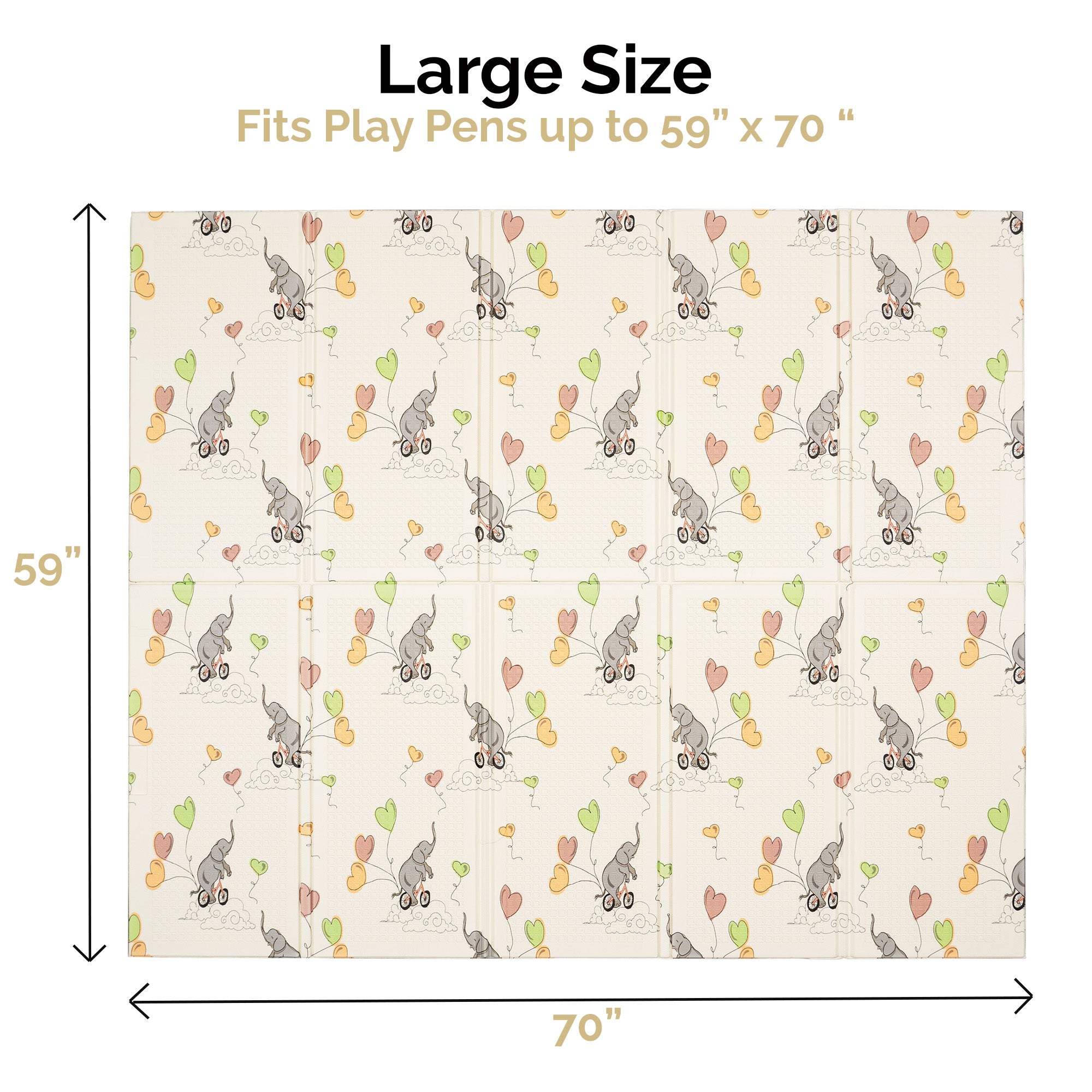 Large Play Mat - Elephant & Rainbow