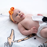 100% Cotton Baby Milestone Blanket Swaddle - Giraffe and a Calf