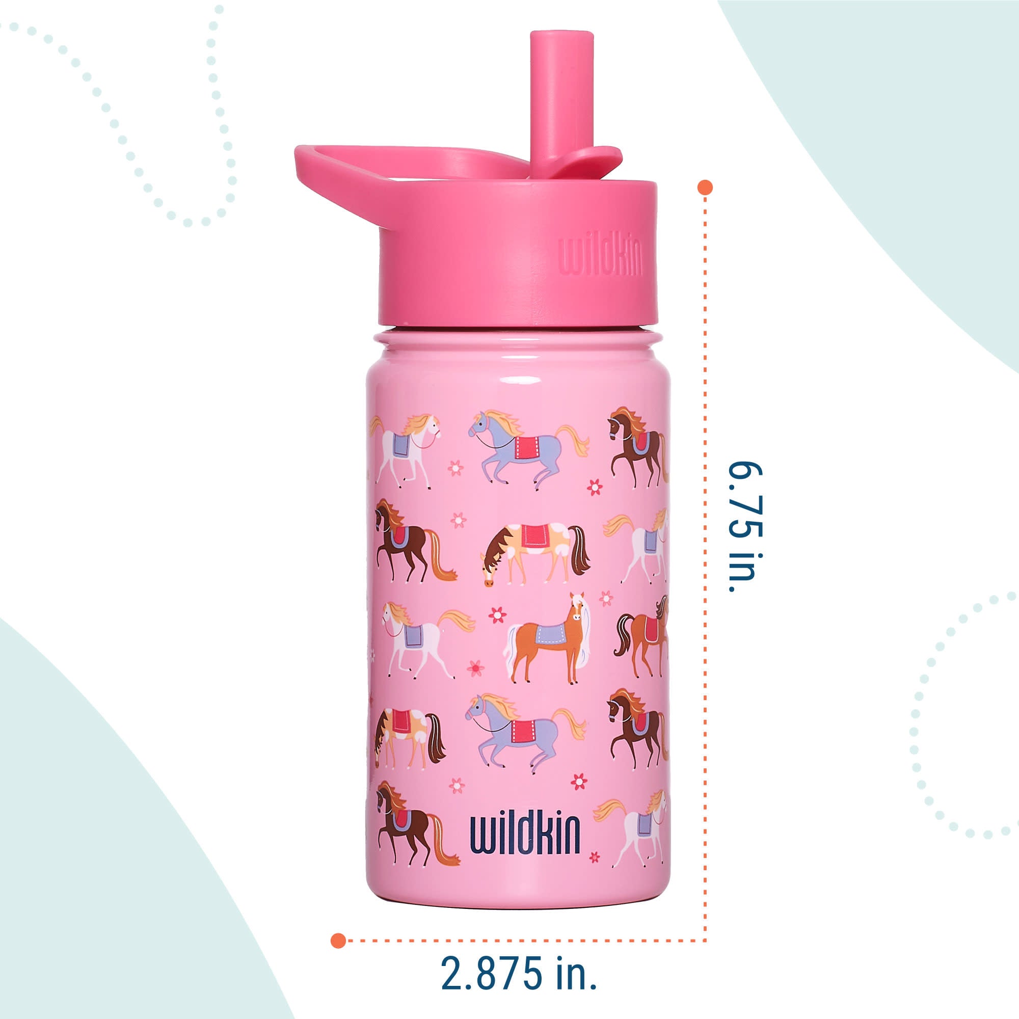 Horses 14 oz Steel Water Bottle