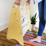 Modern Sling Bookshelf - Natural w/ White