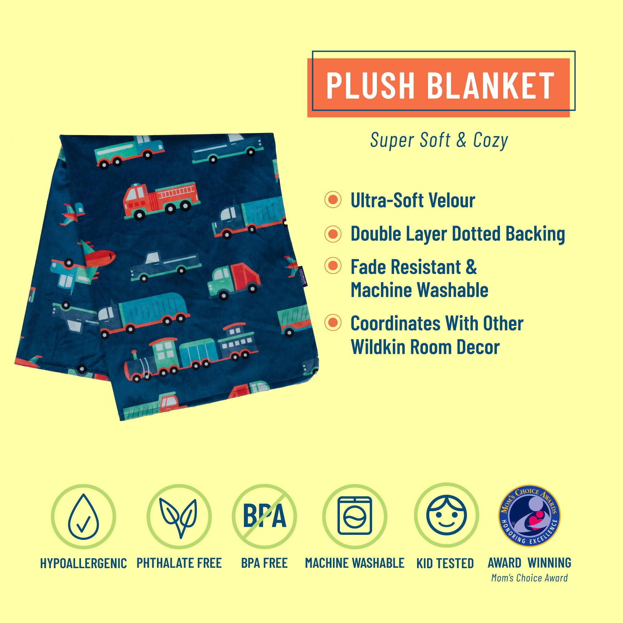 Transportation Plush Baby Blanket