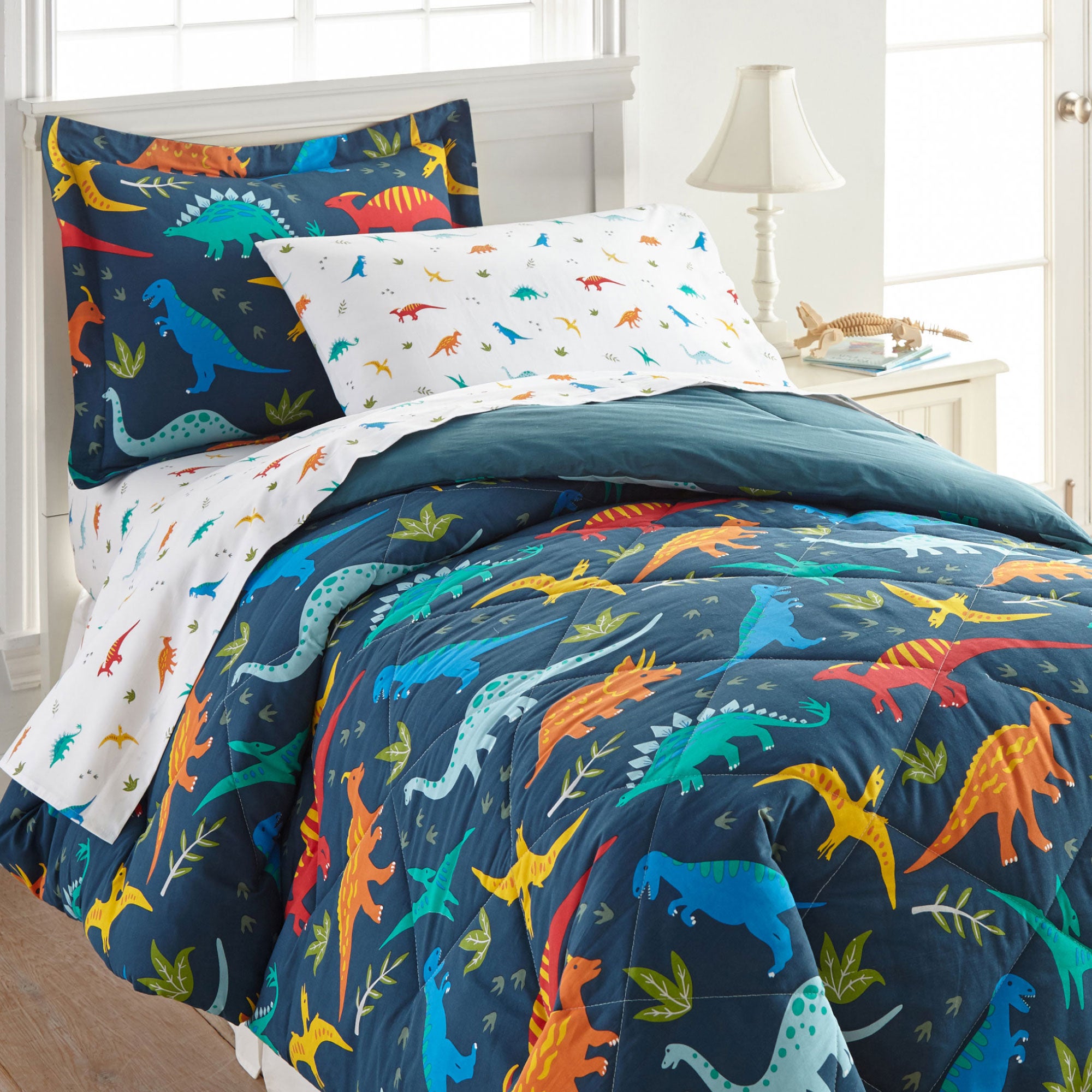 Jurassic Dinosaurs 100% Cotton Flannel Sheet Set