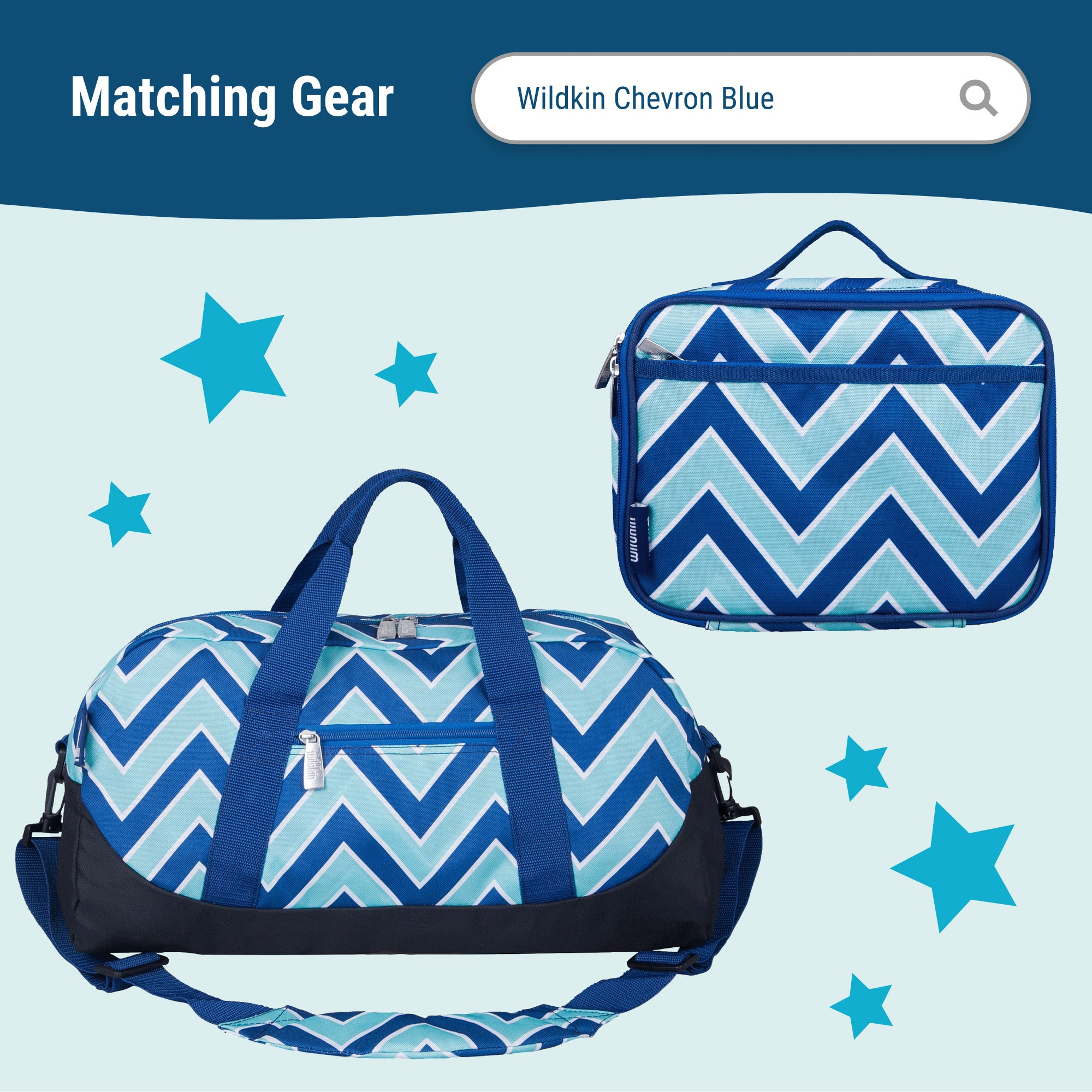 Chevron Blue 17 Inch Backpack