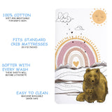 100% Cotton Fitted Crib Sheet - Rainbow Bears