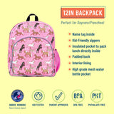 Horses in Pink 12 Inch Backpack