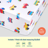 Trains, Planes & Trucks Microfiber Fitted Crib Sheet