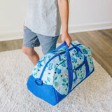 Blue Dino Overnighter Duffel Bag