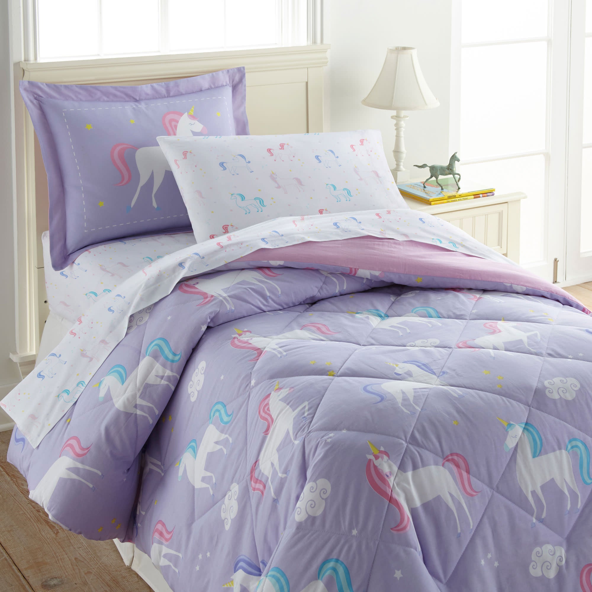 Unicorn 100% Cotton Flannel Pillow Cases - 2 pack