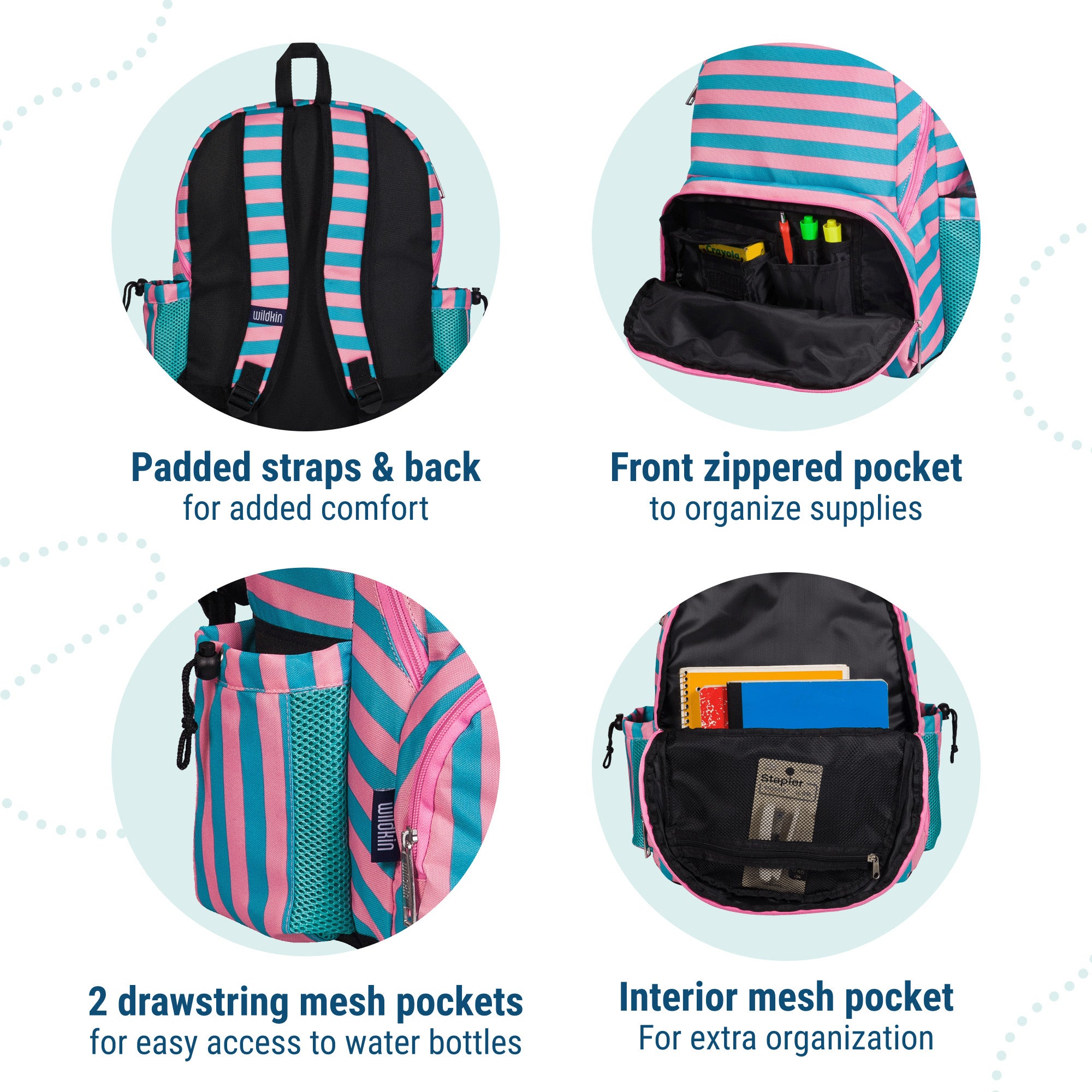 Chevron Blue 17 Inch Backpack