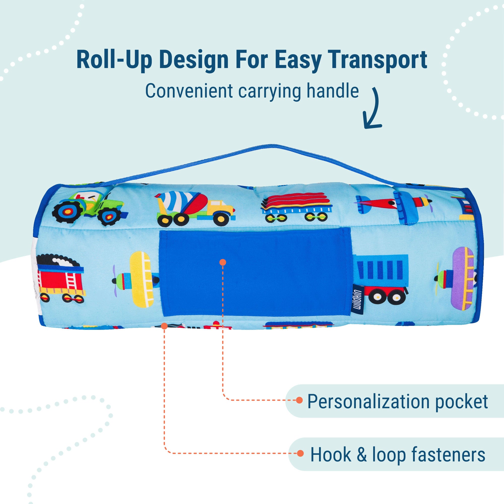 Trains, Planes & Trucks Microfiber Toddler Nap Mat
