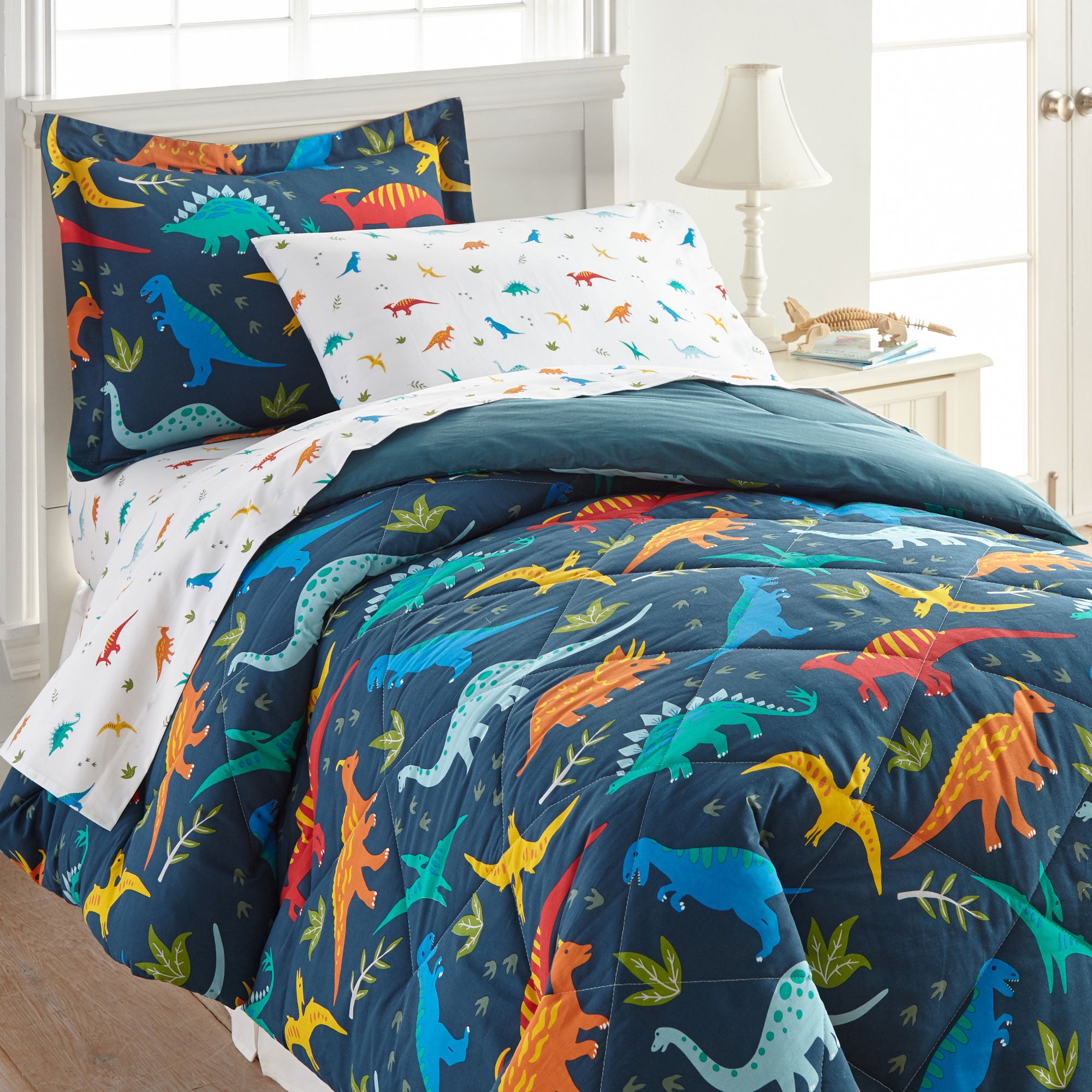 Jurassic Dinosaurs 100% Cotton Flannel Pillowcase - Standard
