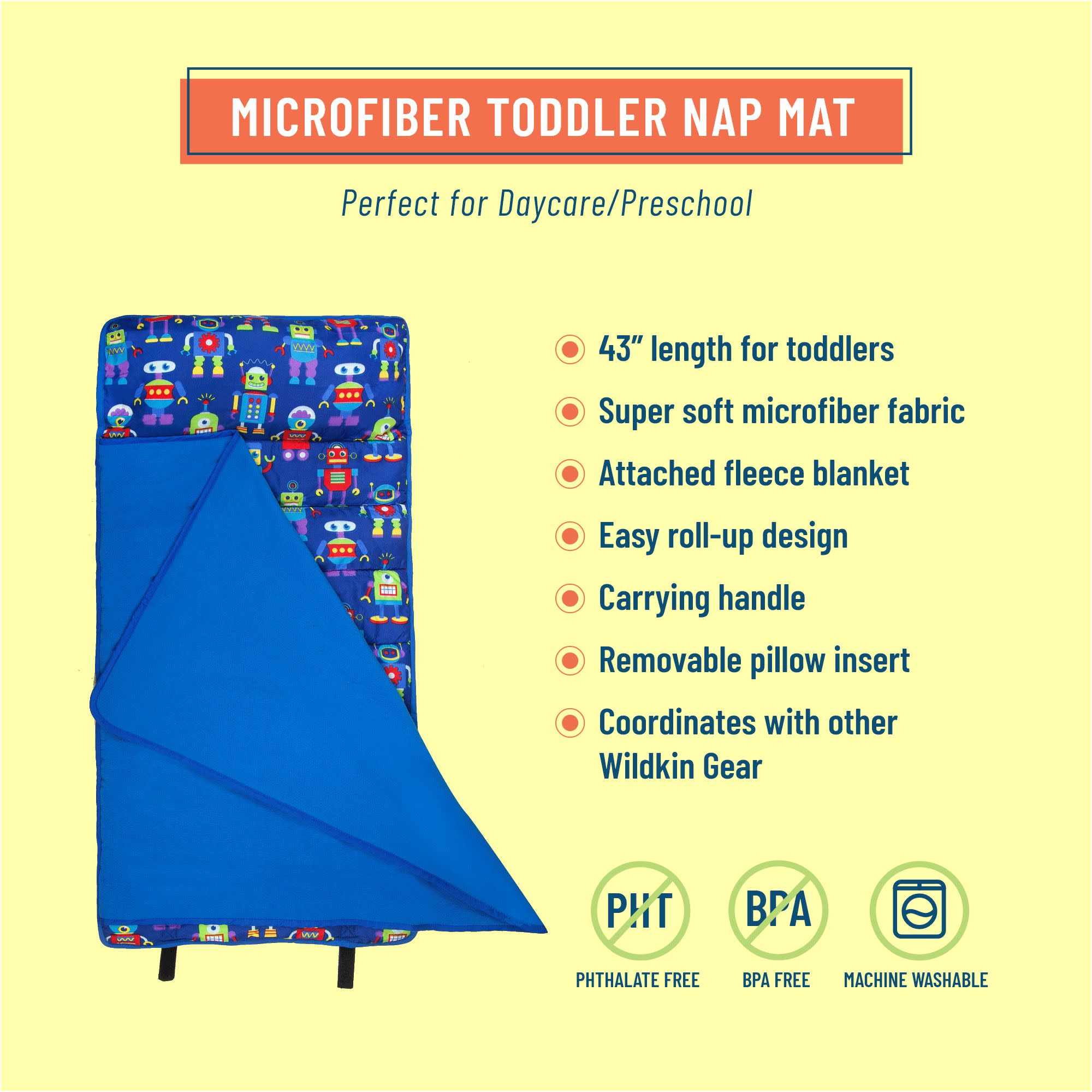 Robots Microfiber Toddler Nap Mat