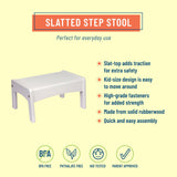 Slatted Step Stool - White