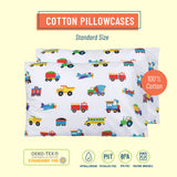 Trains, Planes & Trucks 100% Cotton Percale Pillow Cases - 2 pack