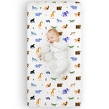 Wild Animals Microfiber Fitted Crib Sheet