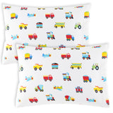 Trains, Planes & Trucks 100% Cotton Flannel Pillow Cases - 2 pack