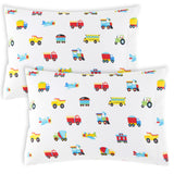 Trains, Planes & Trucks 100% Cotton Flannel Pillow Cases - 2 pack