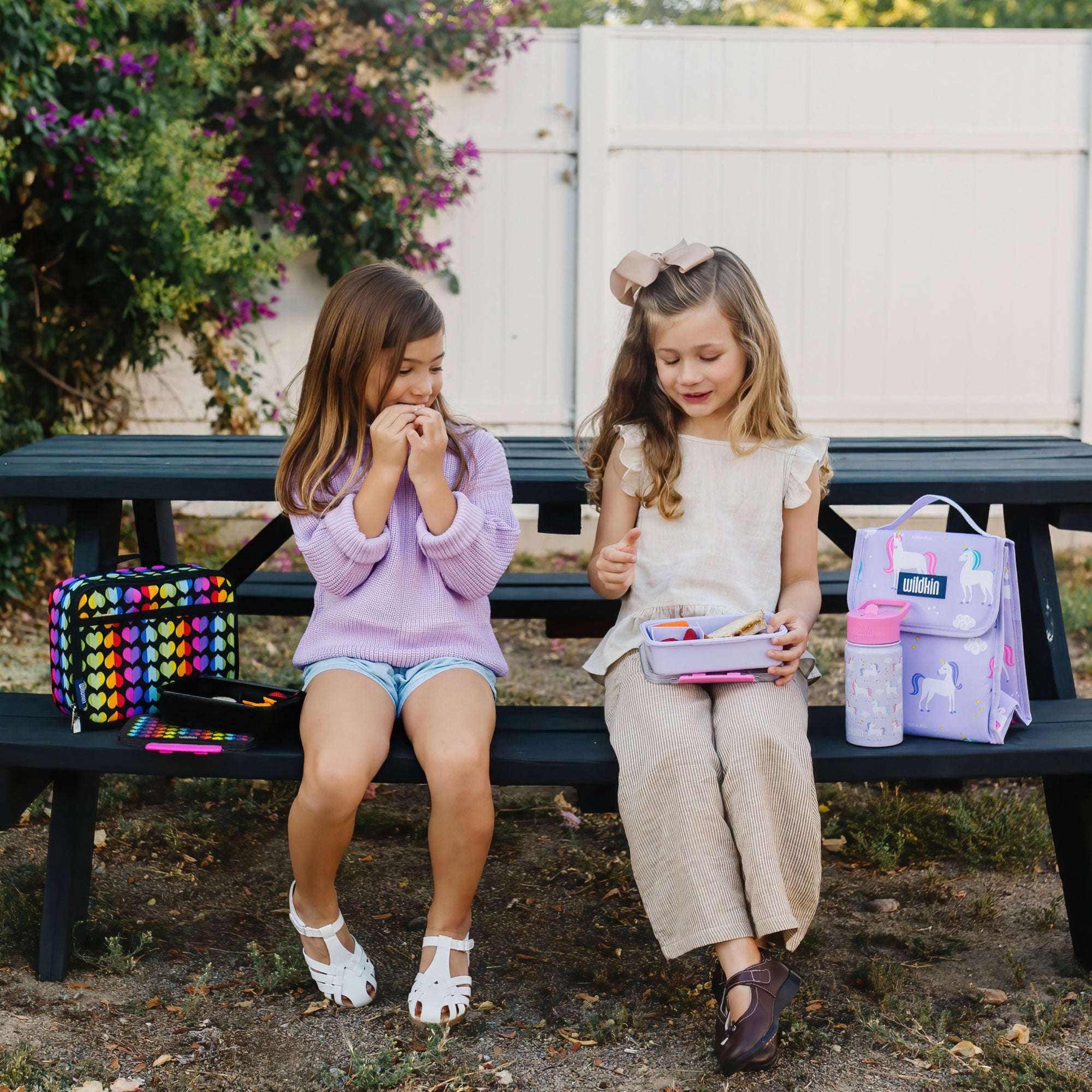 Rainbow Hearts Reusable Food Container Bento Box