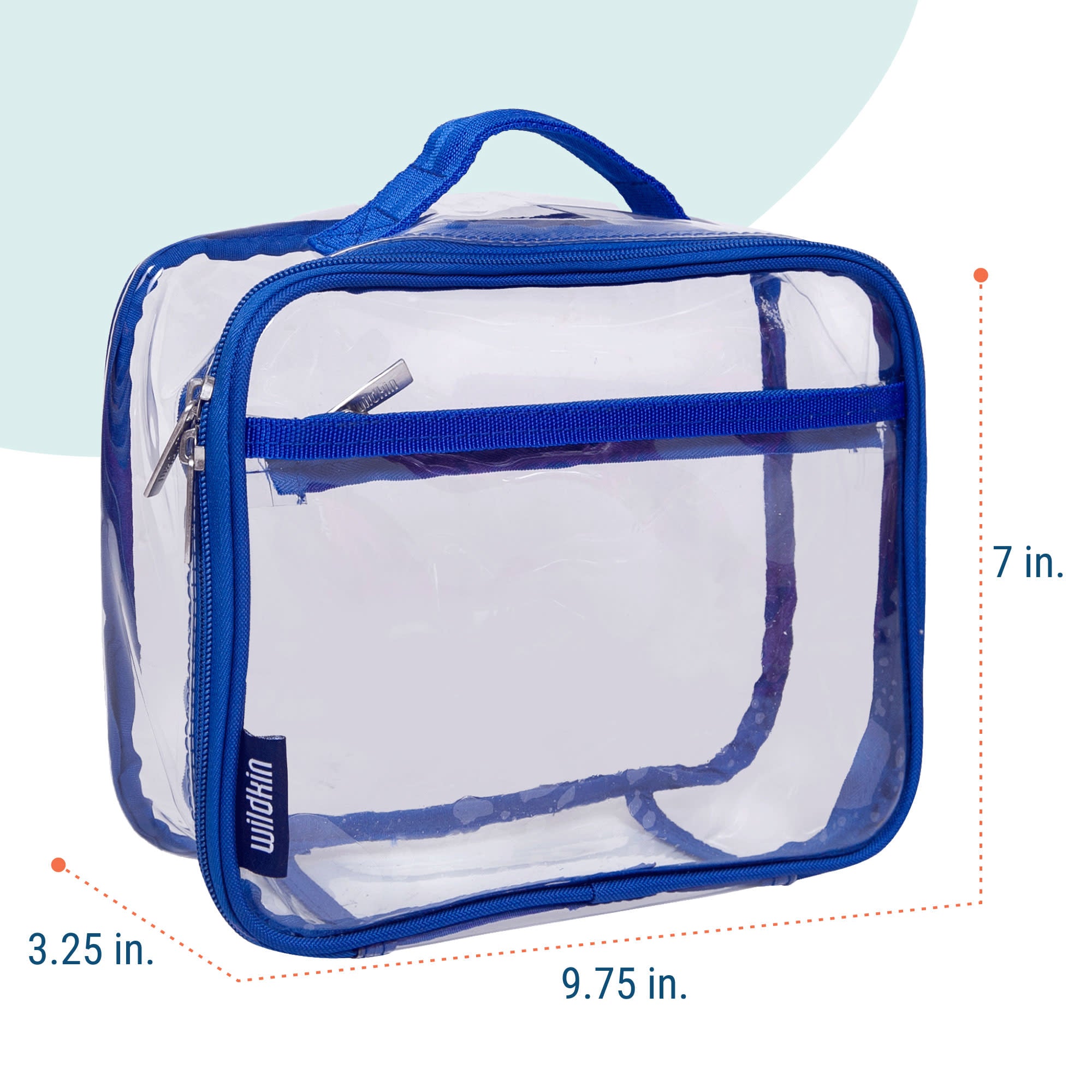 Clear w/ Blue Trim Lunch Box