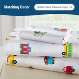 Trains, Planes & Trucks 100% Cotton Flannel Fitted Crib Sheet