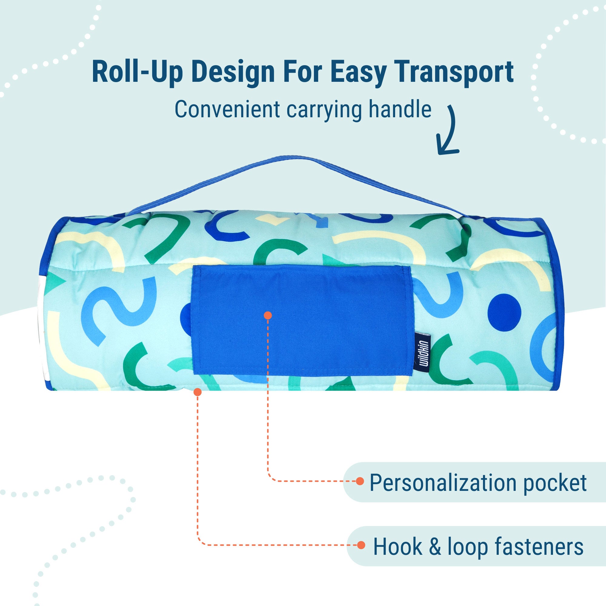 Confetti Blue Microfiber Toddler Nap Mat