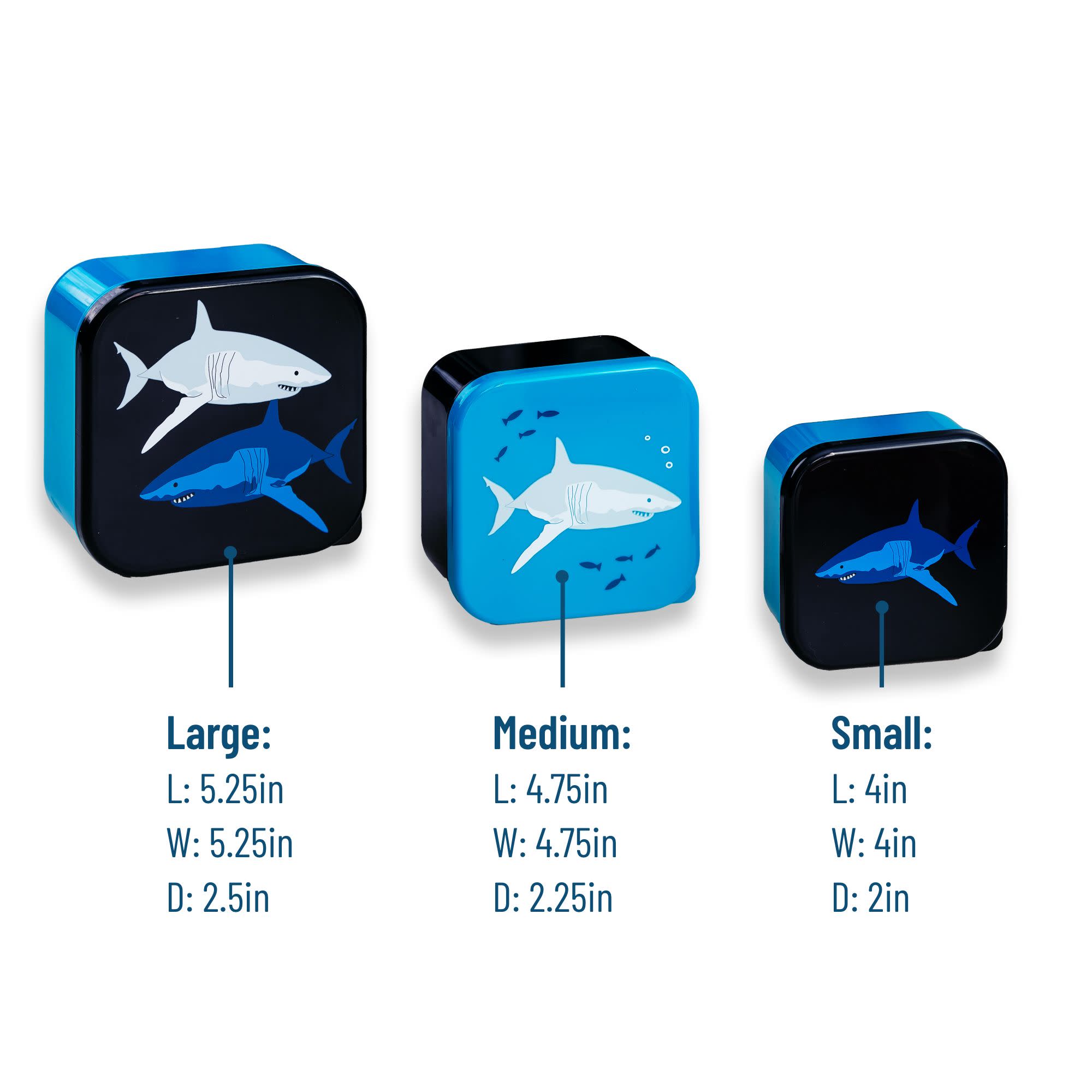 Sharks Nested Snack Containers