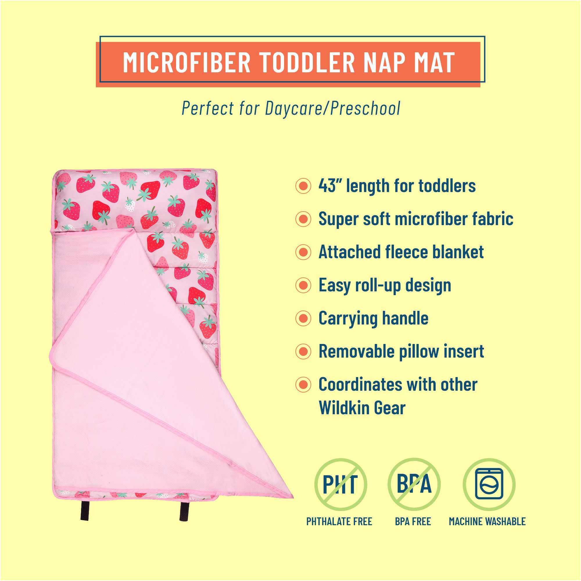 Strawberry Patch Microfiber Toddler Nap Mat