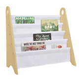 Modern Sling Bookshelf - Natural w/ White