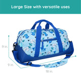 Blue Dino Overnighter Duffel Bag