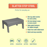 Slatted Step Stool - Gray