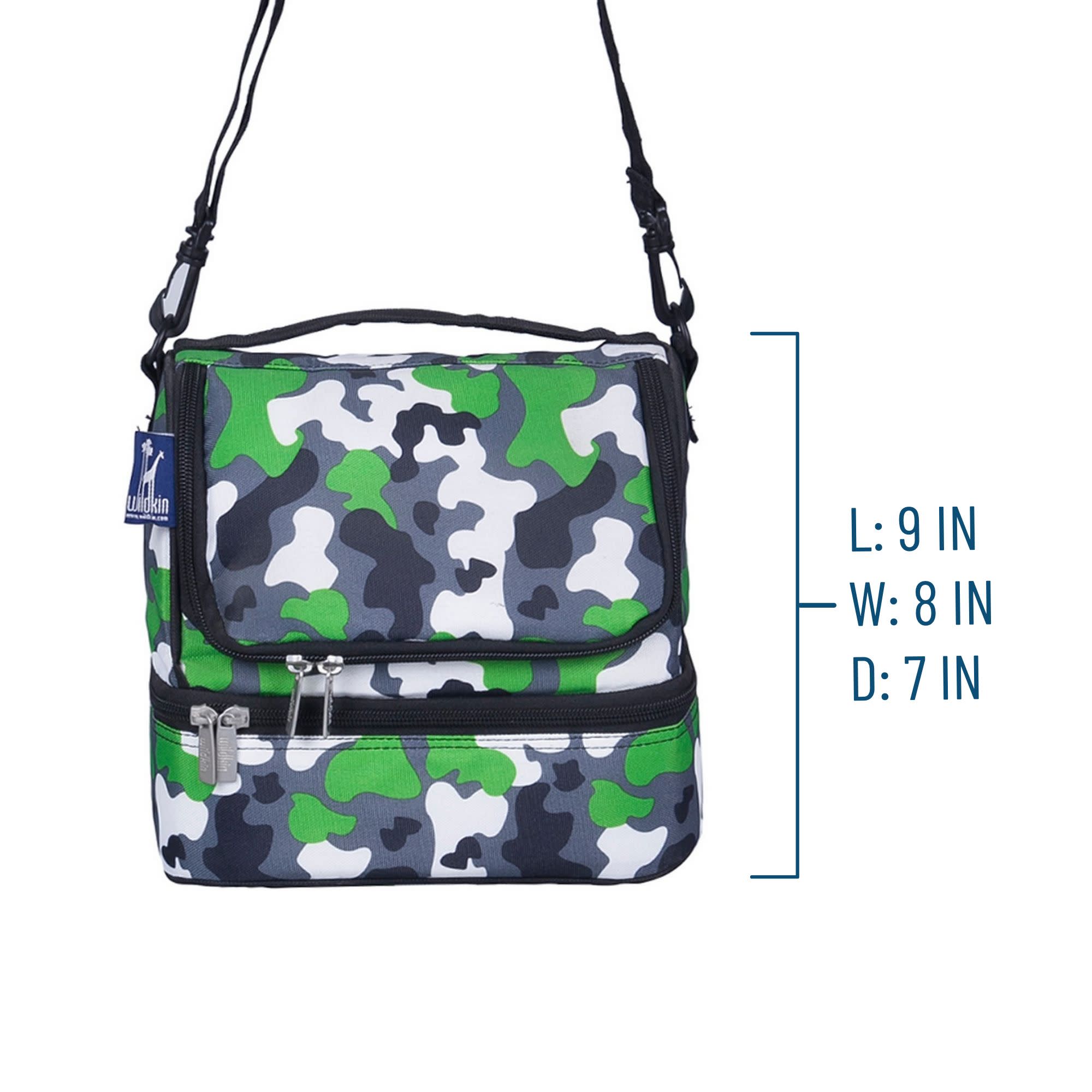 Green Camo Two Compartment Lunch Bag