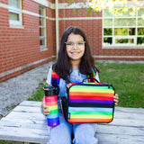 Rainbow Stripe 18 oz Steel Water Bottle