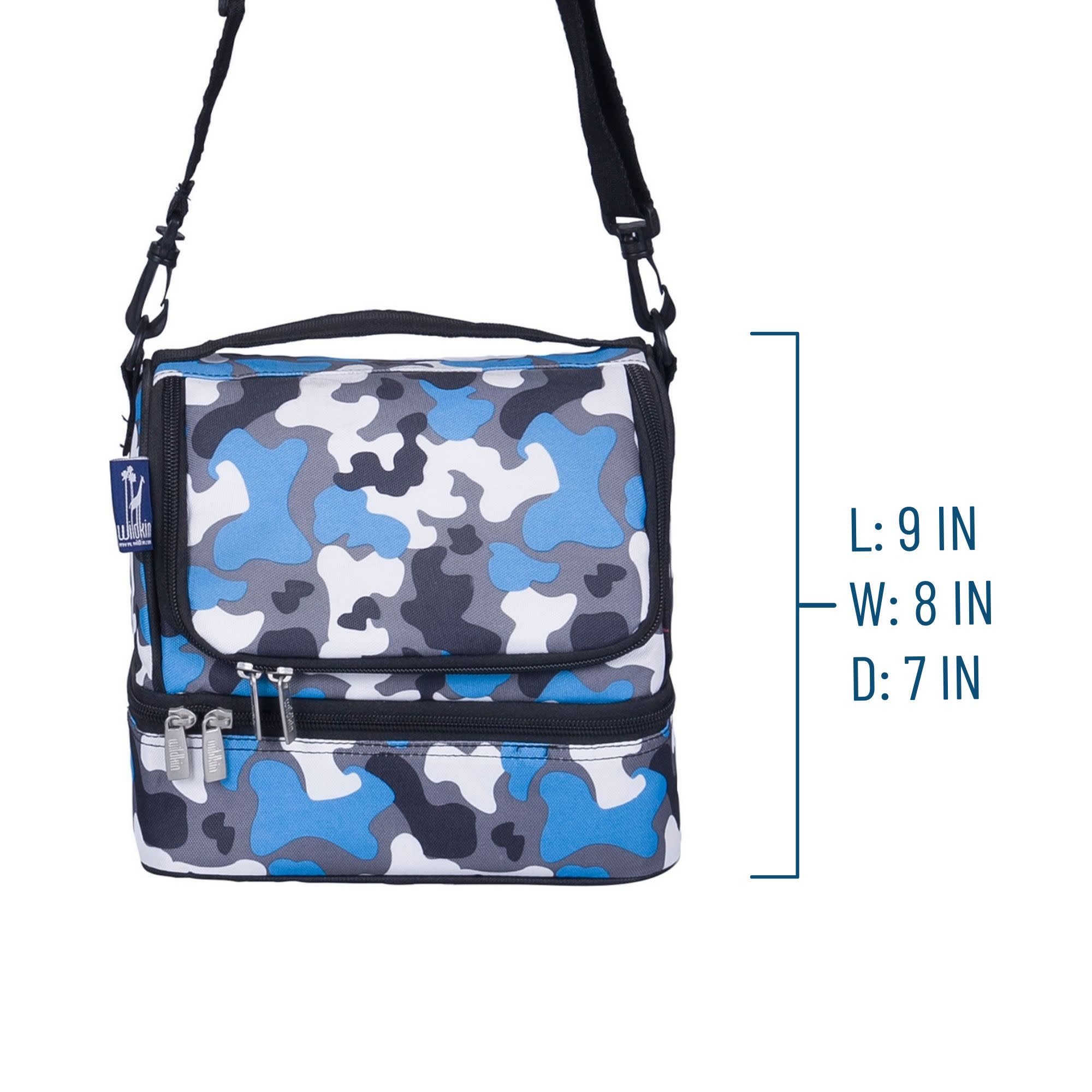 Blue Camo Two Compartment Lunch Bag