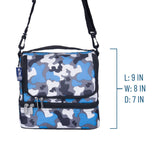 Blue Camo Two Compartment Lunch Bag