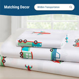 Transportation 100% Cotton Percale Fitted Crib Sheet