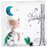 100% Cotton Baby Milestone Blanket Swaddle - Lionhearted Jungle Green