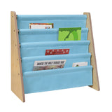 Premium Sling Bookshelf - Natural w/ Aqua