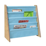 Sling Book Shelf - Natural w/ Aqua