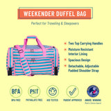 Pink Stripes Weekender Duffel Bag