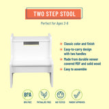 Two Step Stool - White