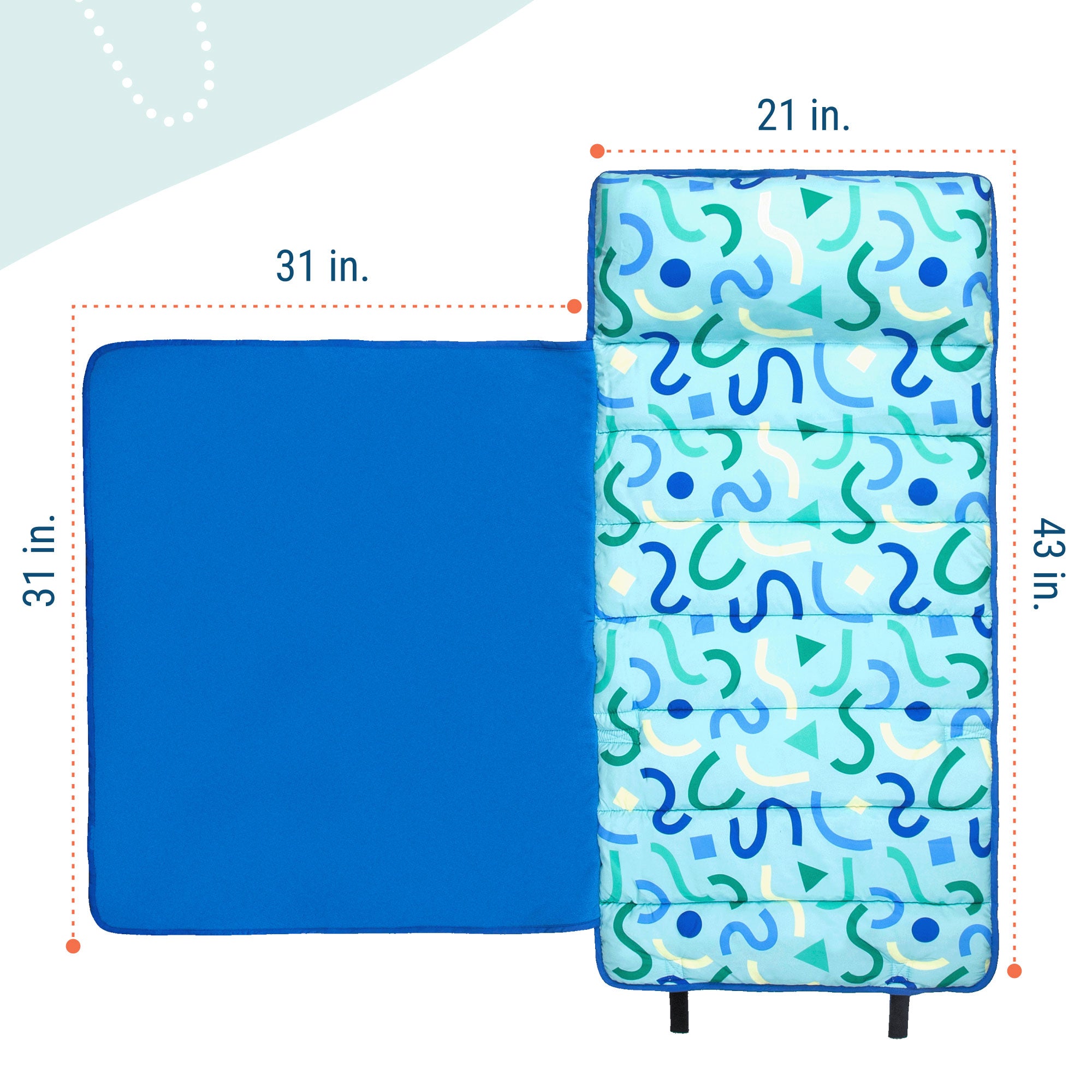 Confetti Blue Microfiber Toddler Nap Mat