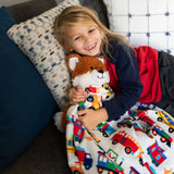 Trains, Planes & Trucks Plush Throw Blanket